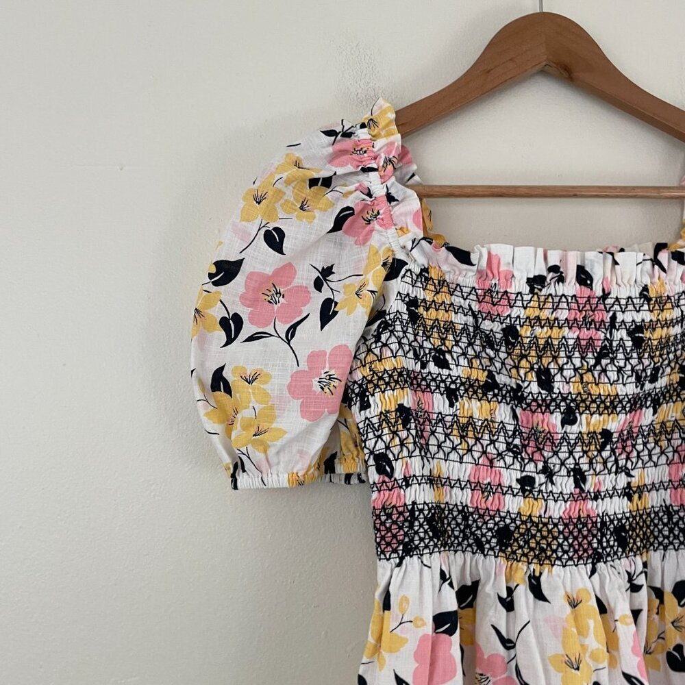 Kate Spade Lily Blooms Floral Puff Sleeve Smocked Top Size Small - Picture 5 of 5